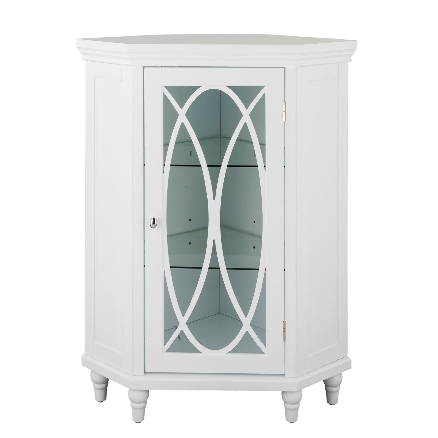 Teamson Home Florence 24.75-in x 32-in x 17.5-in White Freestanding Corner Linen Cabinet