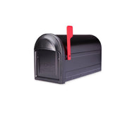 Barrington Post Mount Mailbox Black with Red Flag - Super Arbor