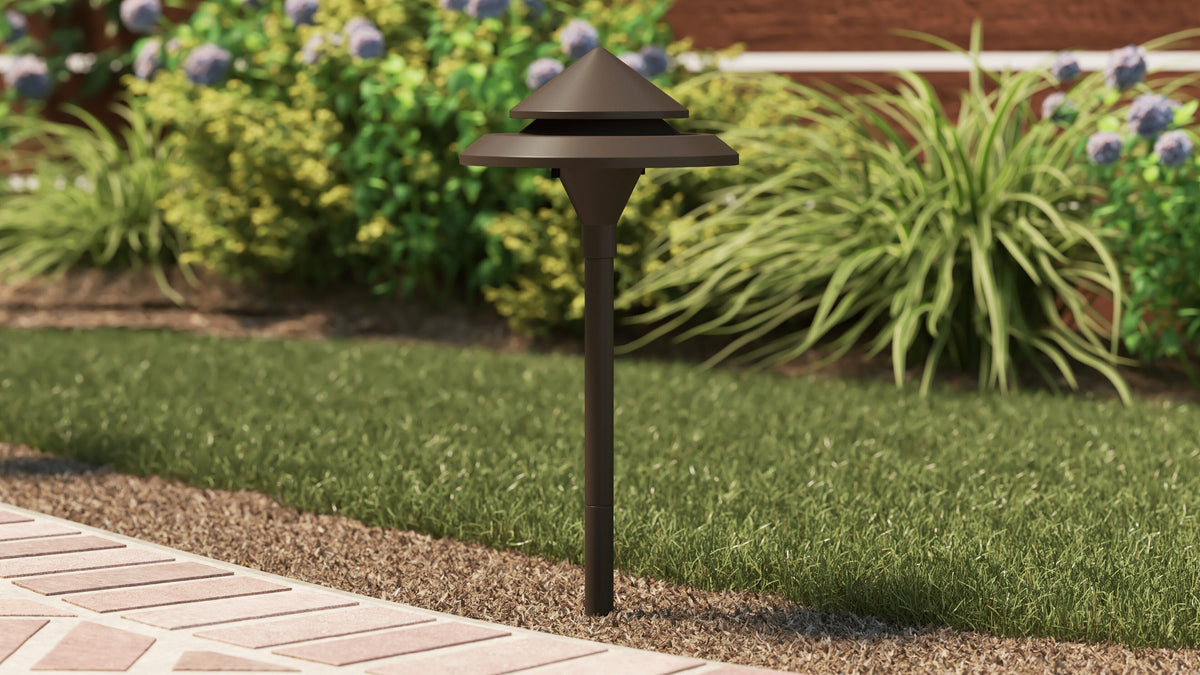 Kichler 3-Watt Olde Bronze Low Voltage Hardwired LED Path Light, 200 Lumens, 3000K