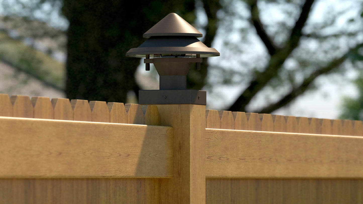 Kichler 4-in x 4-in 250-Lumen 3-Watt Olde Bronze Low Voltage Hardwired LED Outdoor Post Cap Light (3000 K)
