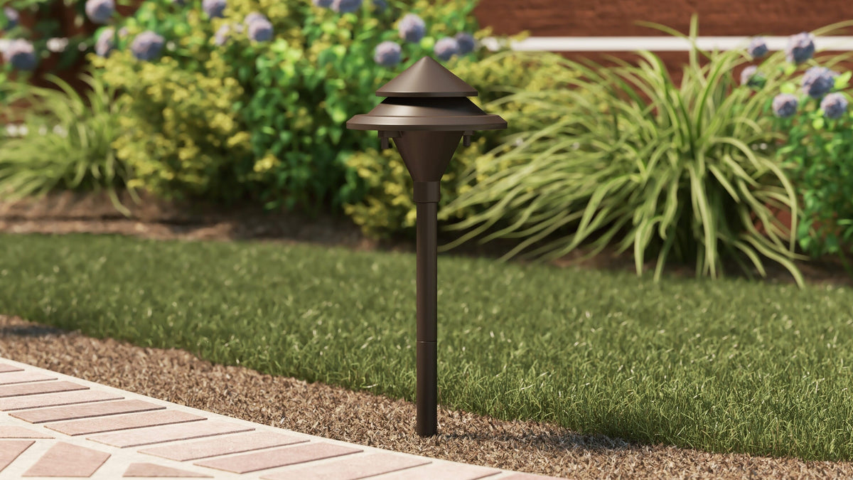 Kichler 3-Watt Olde Bronze Low Voltage Hardwired LED Path Light, 200 Lumens, 3000K