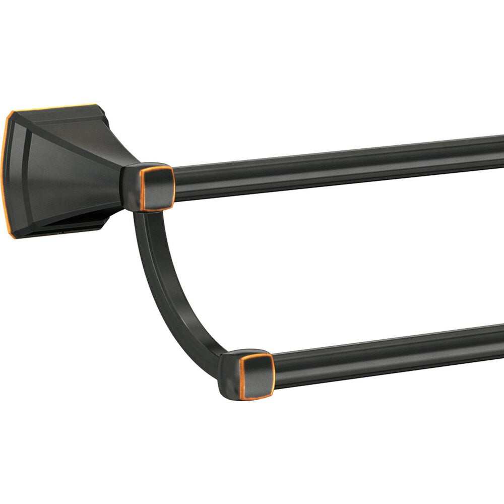 Delta Flynn 24-in Double Oil Rubbed Bronze Wall Mount Double Towel Bar