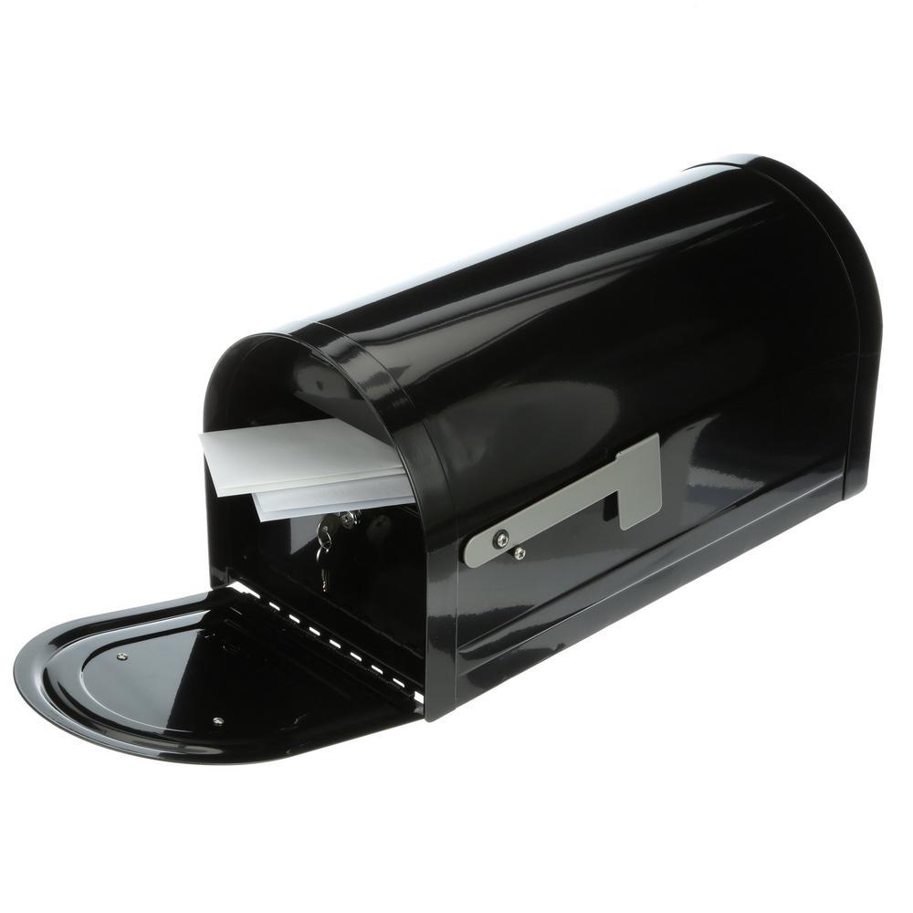 Reliant Large, Locking, Post Mount Mailbox, Black - Super Arbor