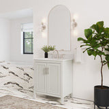 Style Selections Alaia 30-in Muse Gray Undermount Single Sink Bathroom Vanity with White Engineered Stone Top