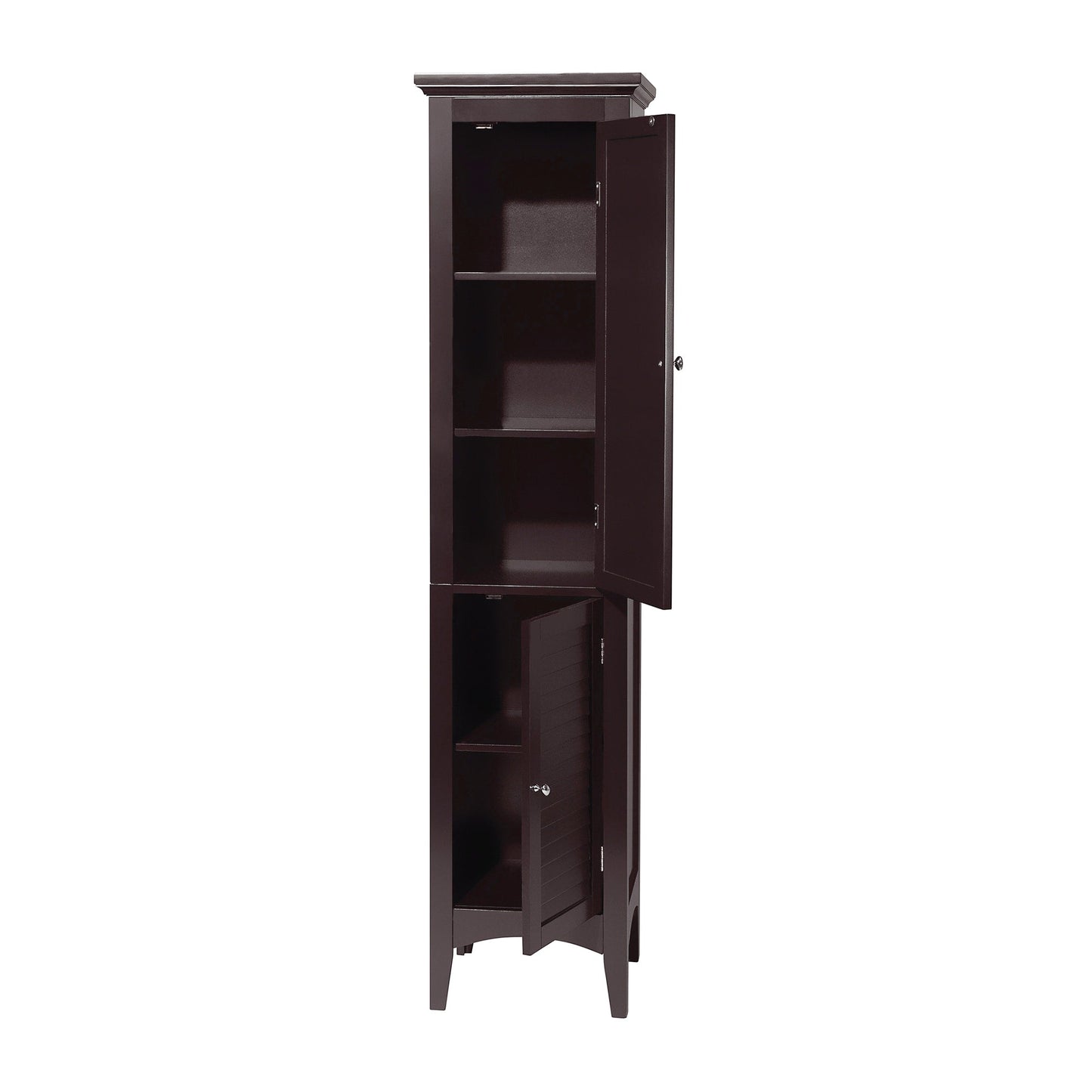 Teamson Home Glancy 15-in x 63-in x 13-in Dark Espresso Freestanding Linen Cabinet
