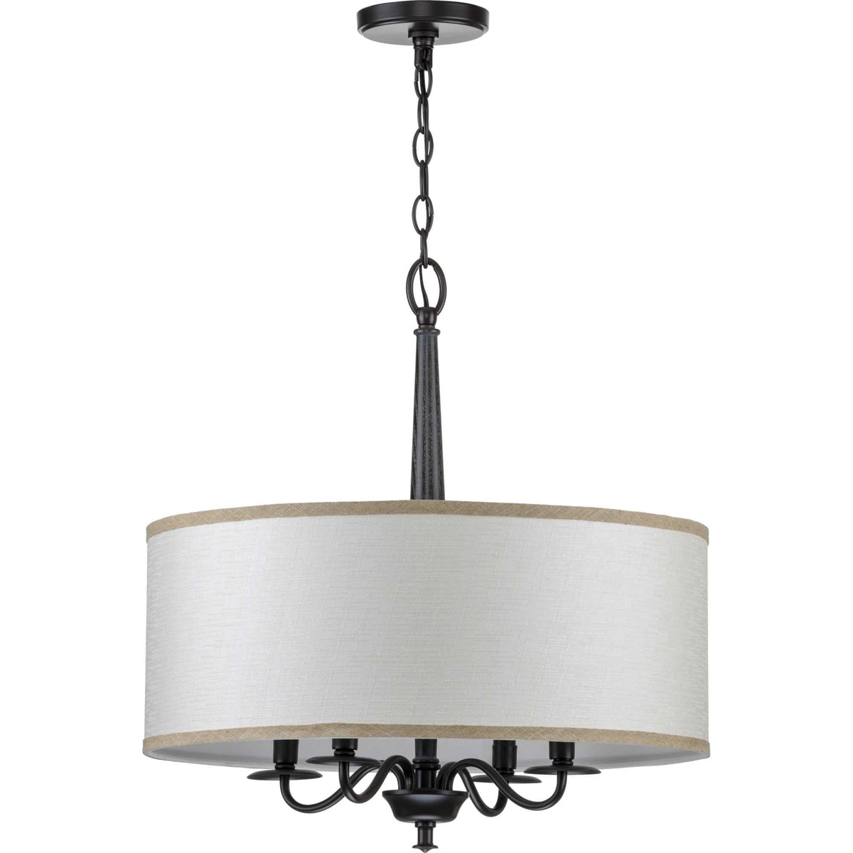 Progress Lighting Durrell 4-Light Matte Black Coastal Chandelier