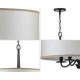 Progress Lighting Durrell 4-Light Matte Black Coastal Chandelier
