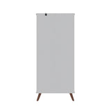 Manhattan Comfort Hampton Off White and Maple Cream 6-Shelf Office Cabinet