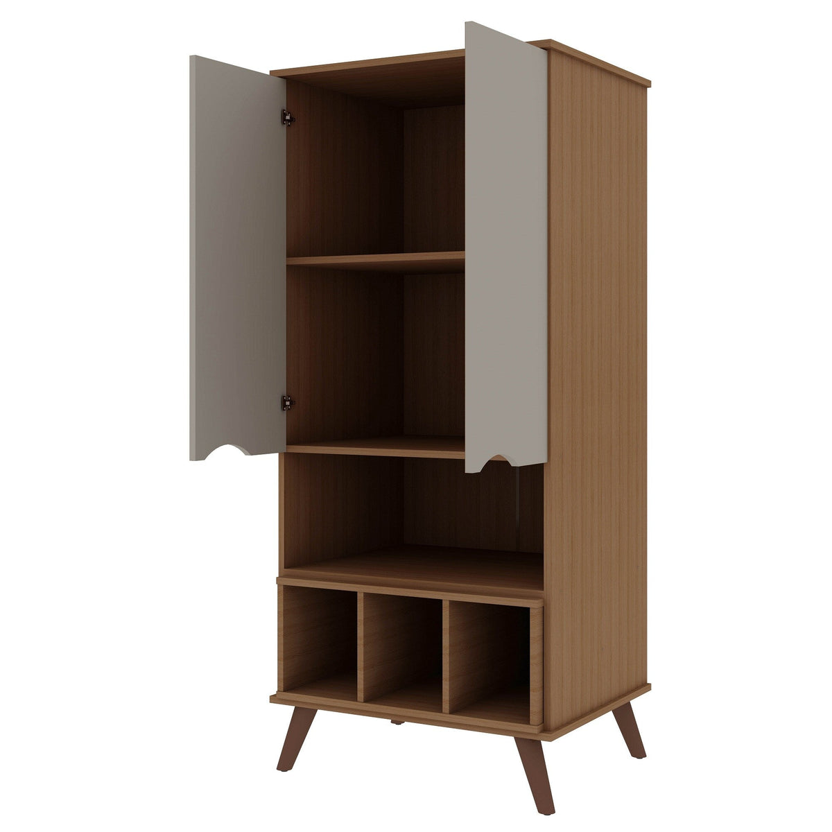 Manhattan Comfort Hampton Maple Cream 6-Shelf Office Cabinet
