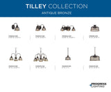 Progress Lighting Tilley 4-Light Brushed Nickel Coastal Lantern Large Hanging Pendant Light