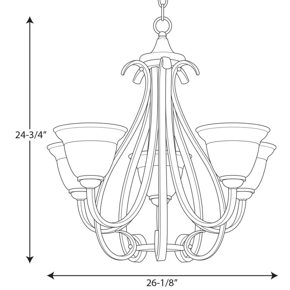 Progress Lighting Torino 5-Light Brushed Nickel Transitional Chandelier