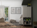Manhattan Comfort Hampton Off White 6-Shelf Office Cabinet
