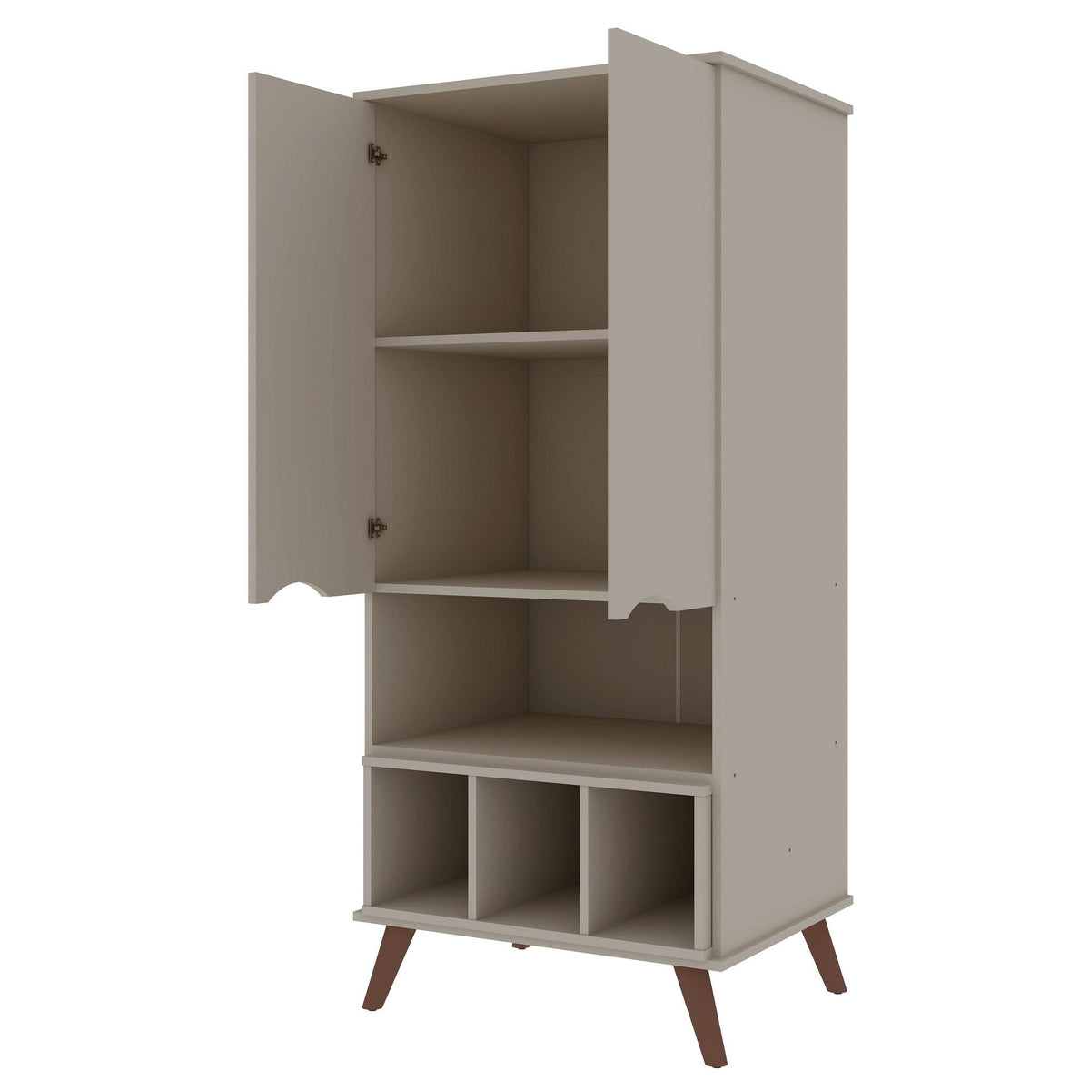 Manhattan Comfort Hampton Off White 6-Shelf Office Cabinet
