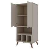 Manhattan Comfort Hampton Off White 6-Shelf Office Cabinet
