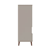 Manhattan Comfort Hampton Off White 6-Shelf Office Cabinet