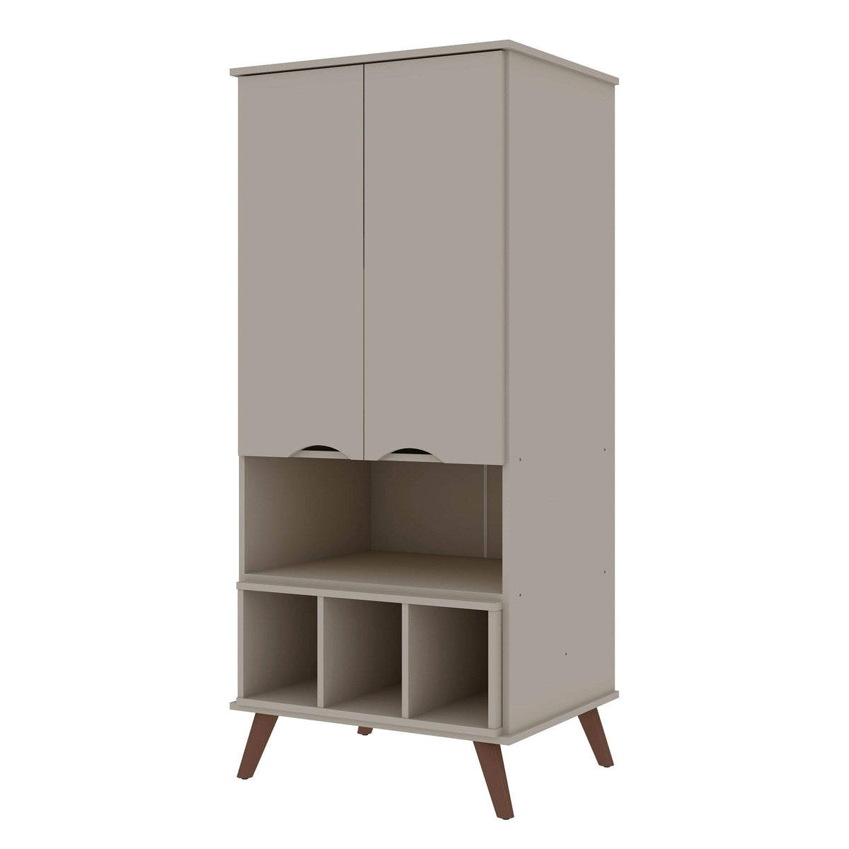 Manhattan Comfort Hampton Off White 6-Shelf Office Cabinet