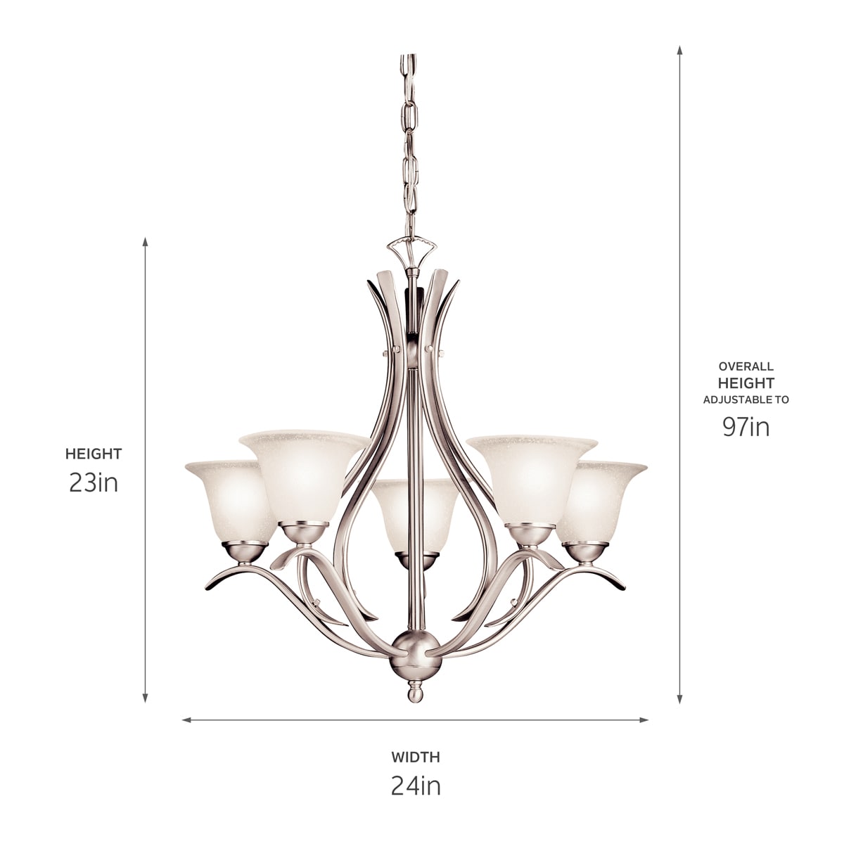 Kichler Dover 5-Light Brushed Nickel Transitional Chandelier