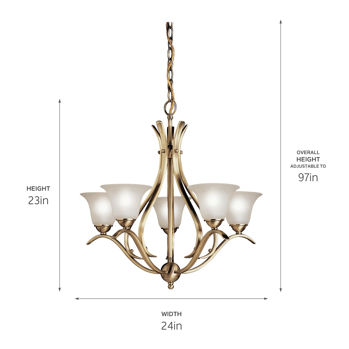 Kichler Dover 5-Light Antique Gold Transitional Chandelier