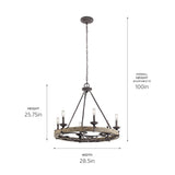 Kichler Taulbee 6-Light Gray Traditional Chandelier