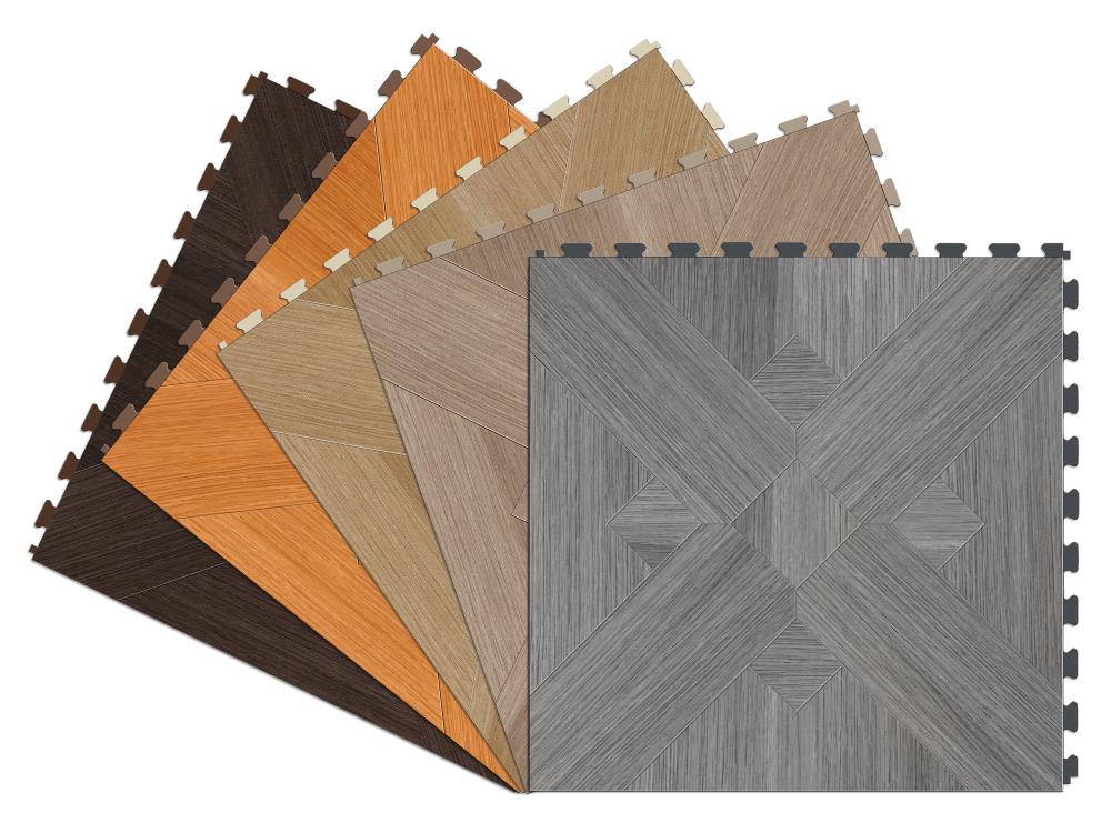 Perfection Floor Tile Bordeaux Wood Collection Bordeaux Maple/Satin 20-in x 20-in Water Resistant Interlocking Luxury Flooring (16.7-sq ft)