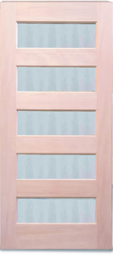 Creative Entryways 36x80 Full Lite Unfinished Mahogany Front Door with Frosted Glass
