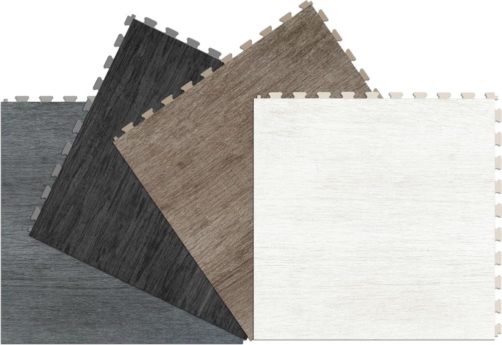 Perfection Floor Tile Deadwood Collection Millhouse/Satin 20-in x 20-in Water Resistant Interlocking Luxury Flooring (16.7-sq ft)