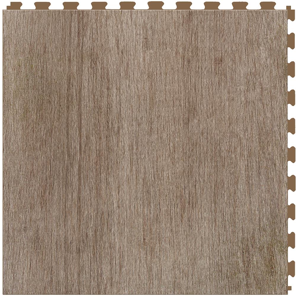 Perfection Floor Tile Deadwood Collection Millhouse/Satin 20-in x 20-in Water Resistant Interlocking Luxury Flooring (16.7-sq ft)