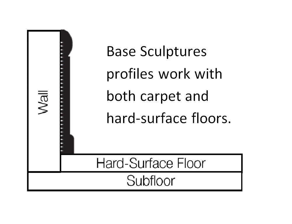 Flexco Fascinate Base Sculpture Arctic White 0.5-in T x 6-in W x 96-in L Vinyl Wall Base
