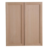 Easthaven Shaker Assembled 36x30x12 in. Frameless Wall Cabinet in Unfinished Beech - Super Arbor