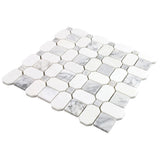 Elida Ceramica Astor Lane Marble 12-in x 12-in Polished Basketweave Mosaic Floor and Wall Tile, 0.88-sq ft per Piece