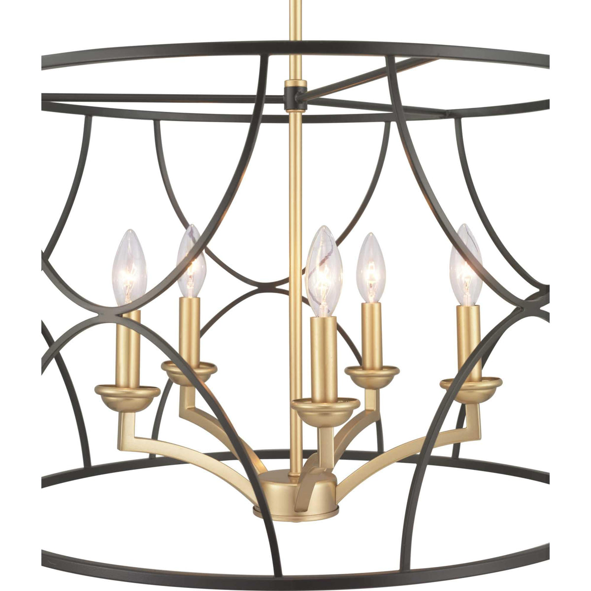 Progress Lighting Landree 5-Light Matte Black Traditional Chandelier
