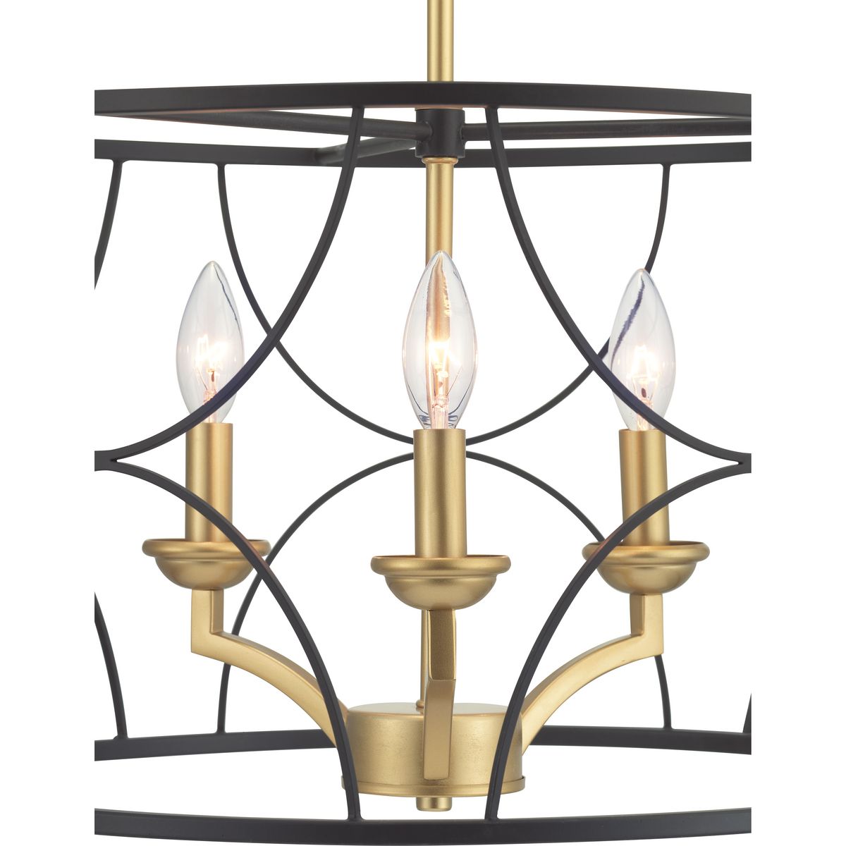 Progress Lighting Landree 3-Light Matte Black Traditional Chandelier
