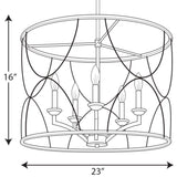 Progress Lighting Landree 5-Light Matte Black Traditional Chandelier