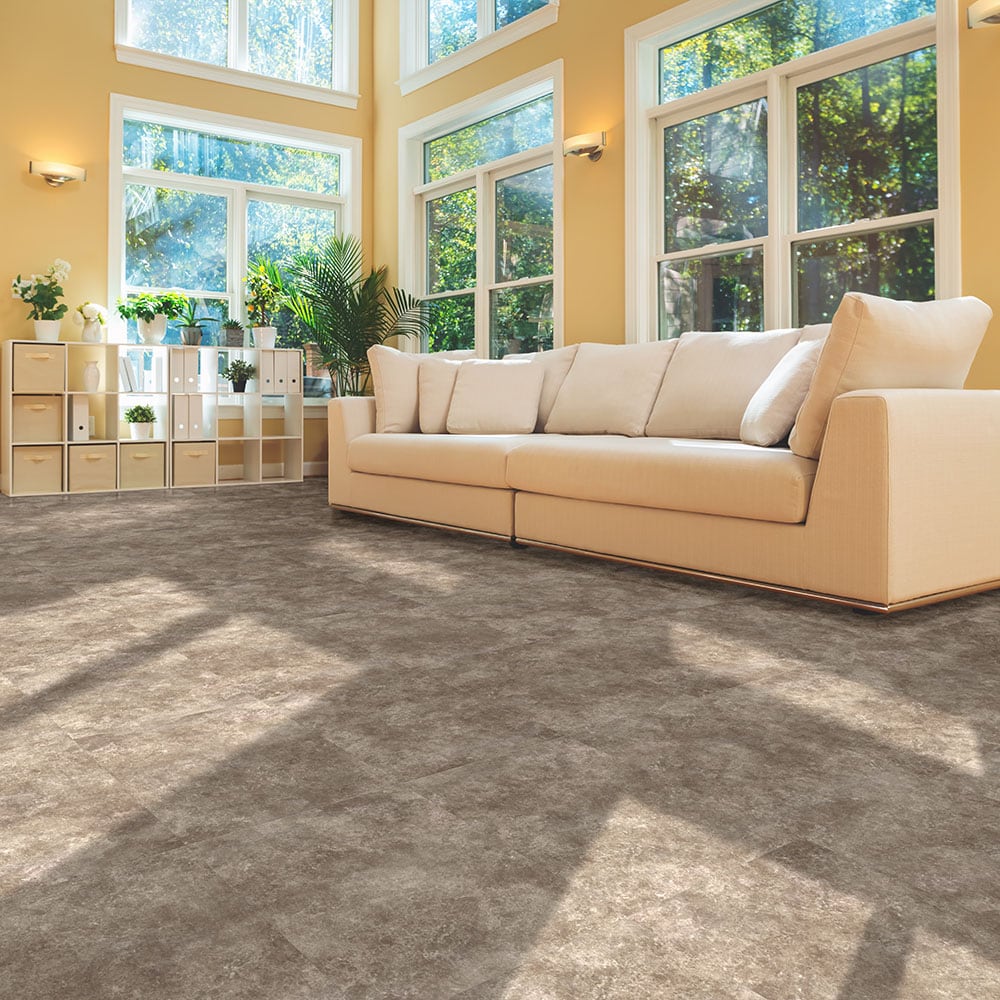 Perfection Floor Tile StoneCraft Collection Sandstone/Satin 20-in x 20-in Interlocking Water-Resistant Luxury Vinyl Tile (2.7-sq ft)