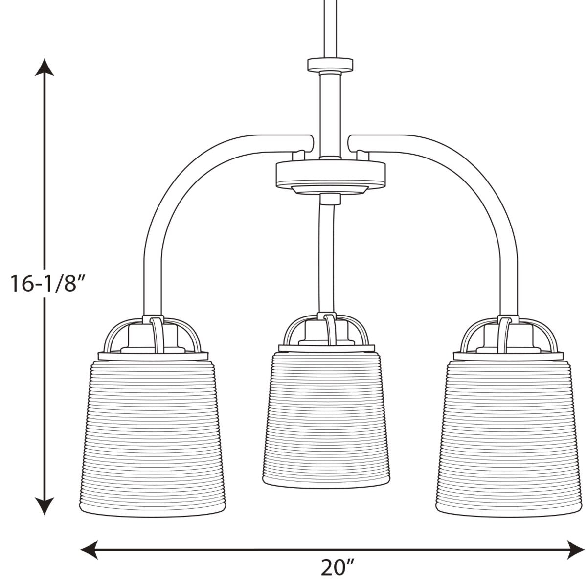 Progress Lighting West Village 3-Light Brushed Nickel Transitional Chandelier