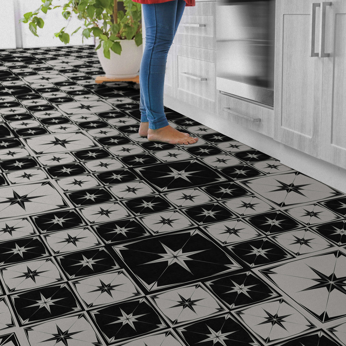 Perfection Floor Tile Geo Collection Astral Gray/Satin 20-in x 20-in Water-Resistant Interlocking Luxury Vinyl Tile Flooring (16.7-sq ft/Carton)