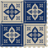 Perfection Floor Tile Geo Collection Blue Lotus/Satin 20-in x 20-in Water-Resistant Interlocking Luxury Vinyl Tile Flooring, 16.7-sq ft Carton