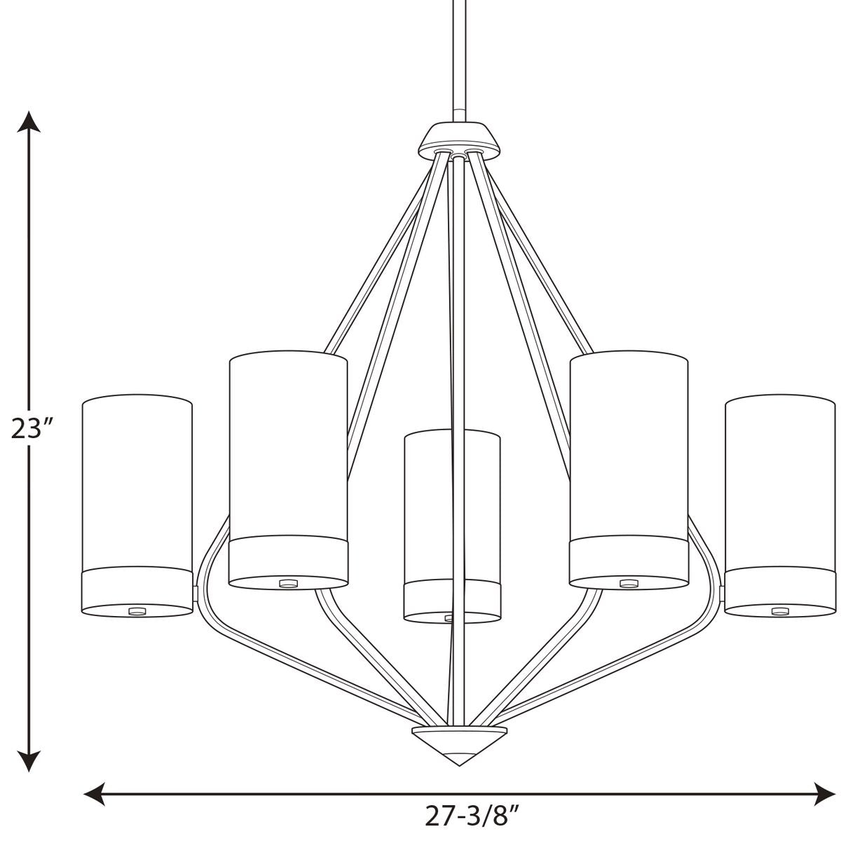 Progress Lighting Elevate 5-Light Matte Black Modern/Contemporary Chandelier