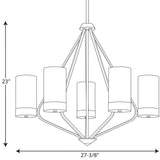 Progress Lighting Elevate 5-Light Matte Black Modern/Contemporary Chandelier