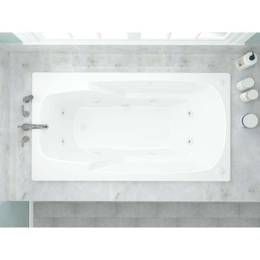 Coral 5 ft. Rectangular Drop-in Whirlpool Bathtub in White - Super Arbor