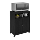Ameriwood Home Black Composite Base with Composite Top Kitchen Cart (23.37-in x 14.68-in x 30.31-in)