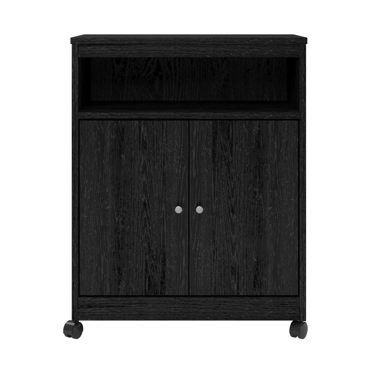 Ameriwood Home Black Composite Base with Composite Top Kitchen Cart (23.37-in x 14.68-in x 30.31-in)