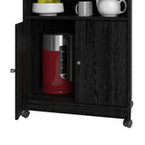 Ameriwood Home Black Composite Base with Composite Top Kitchen Cart (23.37-in x 14.68-in x 30.31-in)