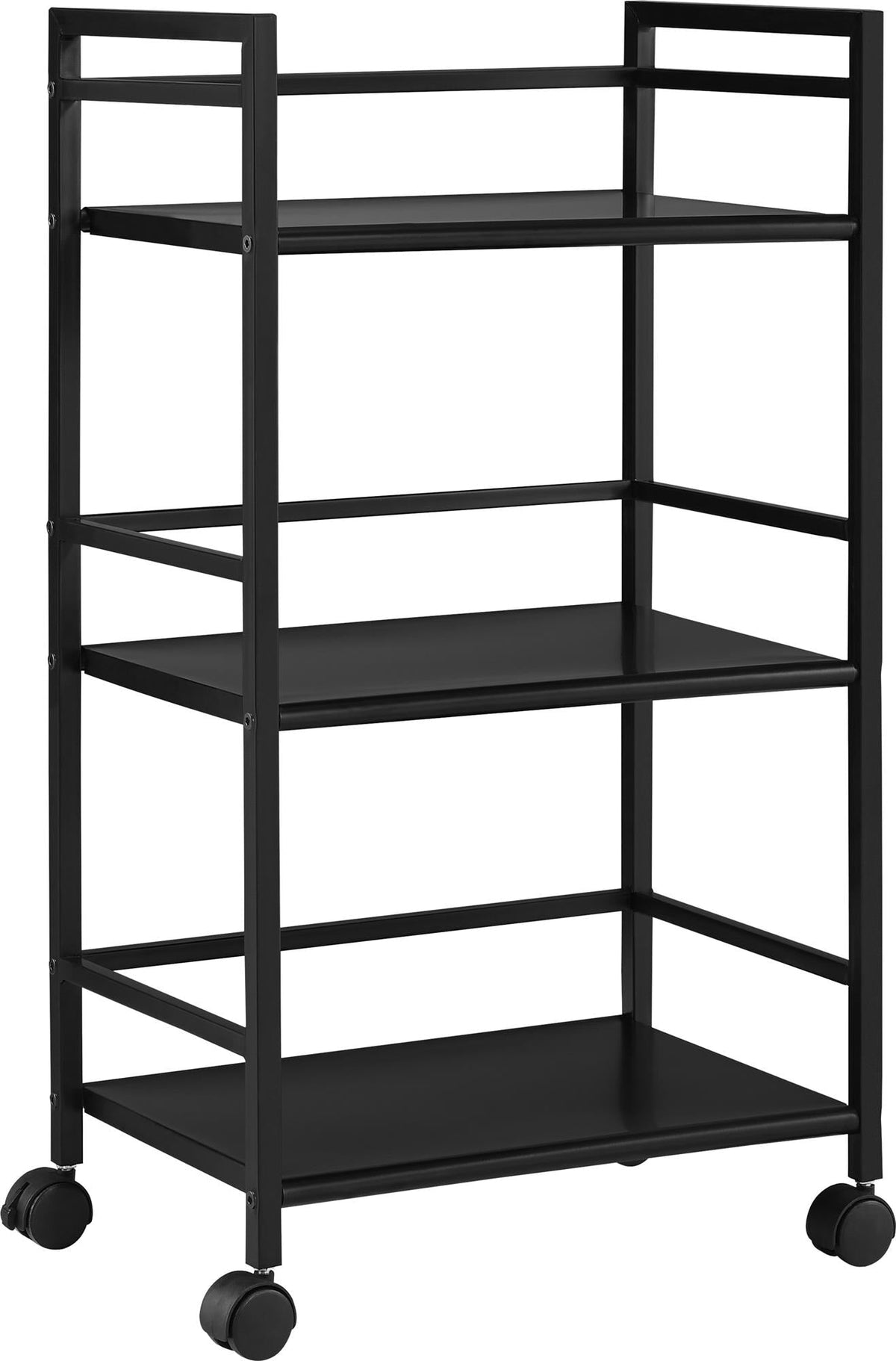 Ameriwood Home Black Composite Base with Composite Top Rolling Kitchen Cart (16.85-in x 11.4-in x 29.9-in)