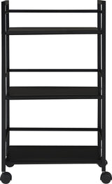Ameriwood Home Black Composite Base with Composite Top Rolling Kitchen Cart (16.85-in x 11.4-in x 29.9-in)