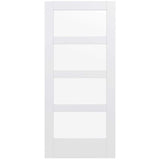 36 in. x 80 in. MODA Primed PMC1044 Solid Core Wood Interior Door Slab w/Clear Glass