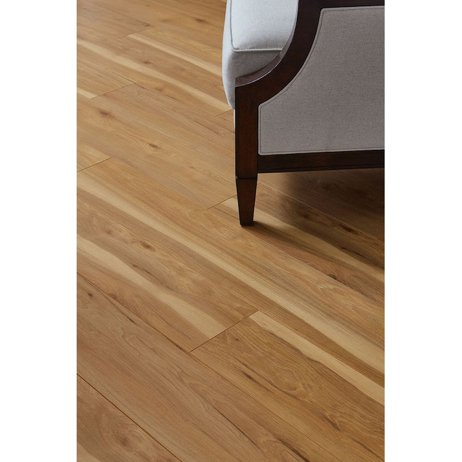 Style Selections Lawrenceville Hickory 12-mm T x 8-in W x 48-in L Wood Plank Laminate Flooring (15.94-sq ft / Carton)