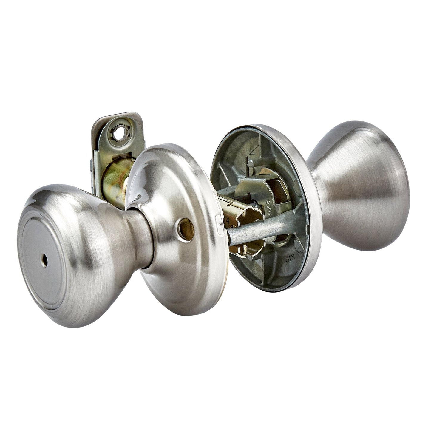 Kwikset Cameron Satin Nickel Privacy Door Knob, ANSI/BHMA Grade 2, Fits 1-3/8 to 1-3/4 in Doors