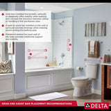 Delta 16-in Peened & Bright Stainless Wall-Mount ADA-Compliant Grab Bar