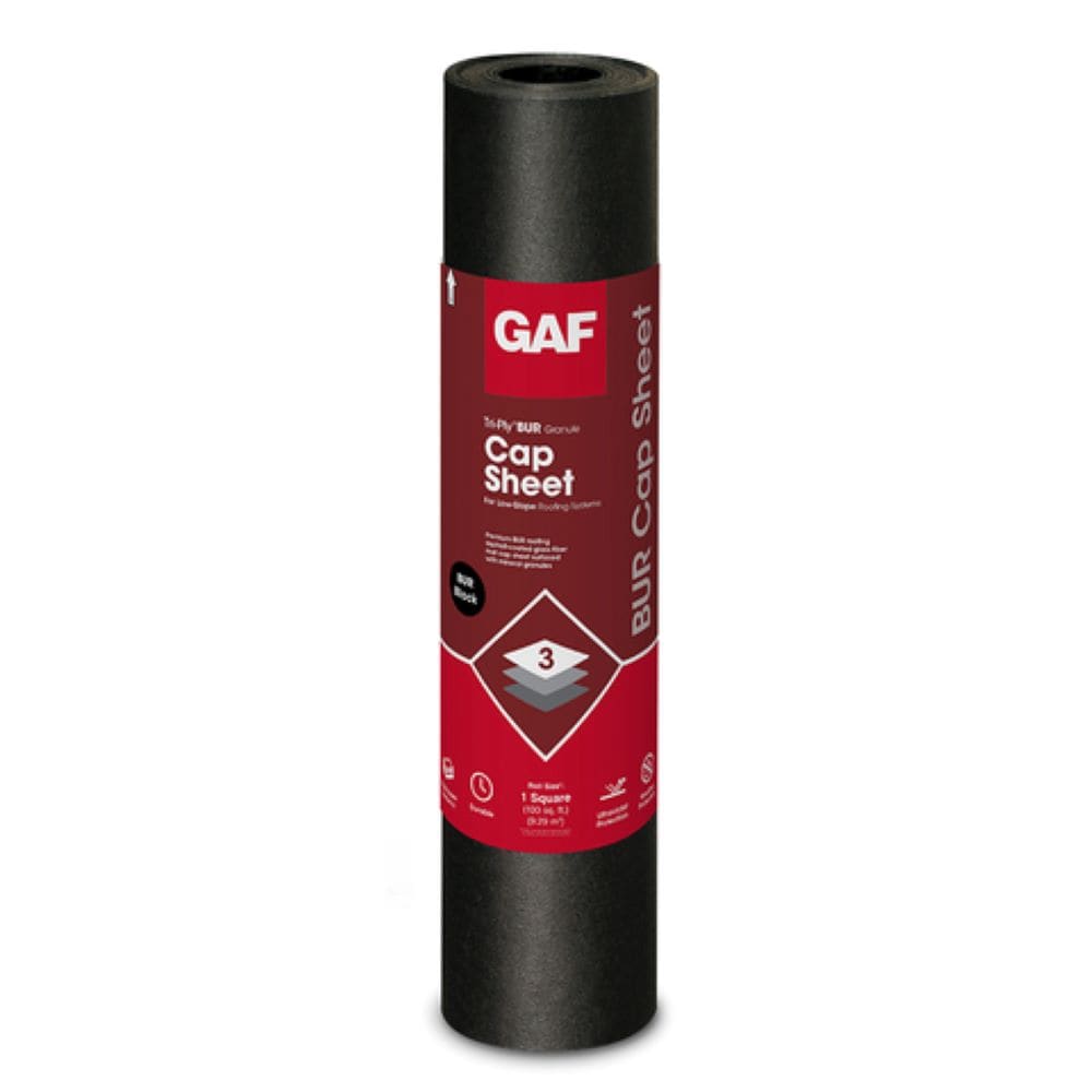 GAF Tri-Ply BUR 3.29-ft W x 32.25-ft L, 100-sq ft White Roll Roofing Cap Sheet